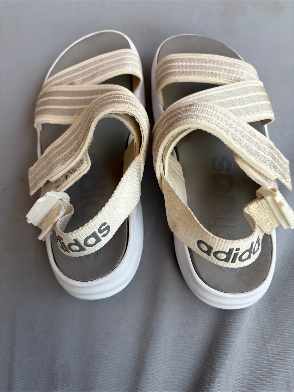adidas Kids Cream Strappy Open-Toe Sandals